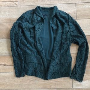 Hunter green lace, lightweight, jacket